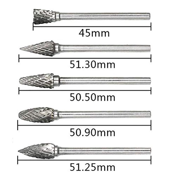 Mũi mài hợp kim cán 3ly đầu 6ly sắc bén , dùng được trên mọi chất liệu như kim loại, gỗ, nhựa, thủy tinh...