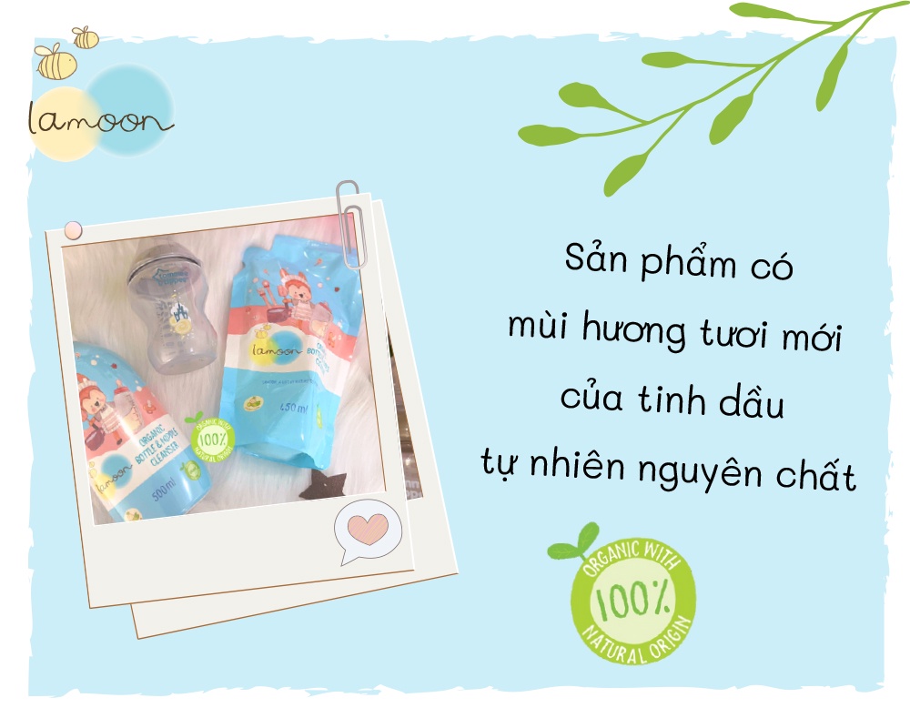 Mô tả Nước rửa bình sữa Organic cho bé Lamoon - Túi 450ml - 2