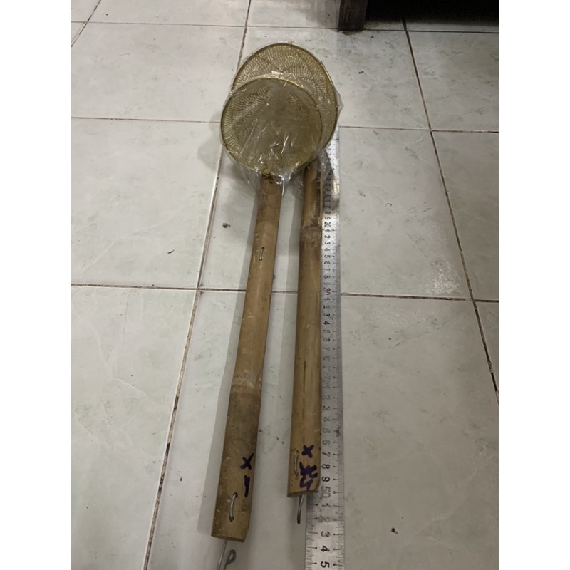 VỢT HỦ TIẾU CÁN TRE LƯỚI ĐỒNG DÀY 2LỚP SIZE 12cm , 15cm
