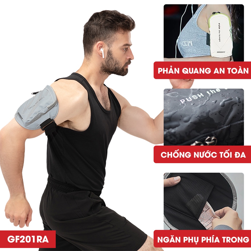Túi đeo bụng, đai đeo điện thoại chạy bộ chính hãng GoodFit chống nước, phản quang, sức chứa lớn