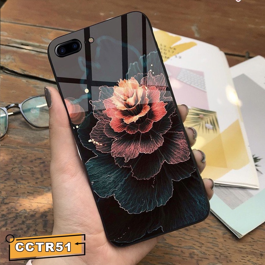 Ốp iPhone Mặt Kính Nano Dẻo - Ốp Hoa Lá Huyền Ảo Cực Đẹp