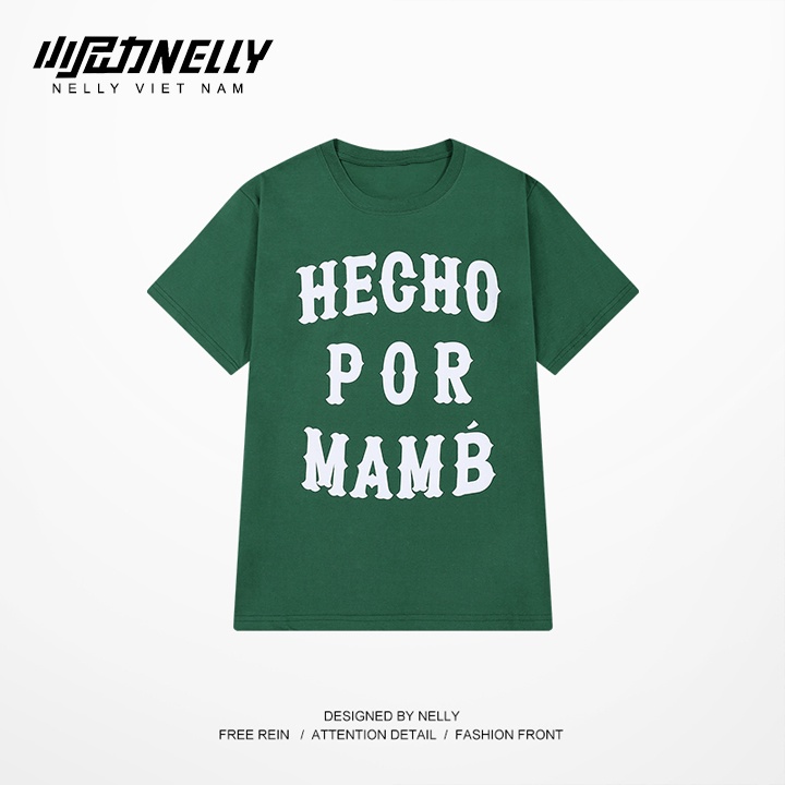 Ảnh Áo thun Nelly NELLY trendy HECHO cotton 100% co dãn 2 chiều·premium form rộng unisex tay lỡ nam nữ 4