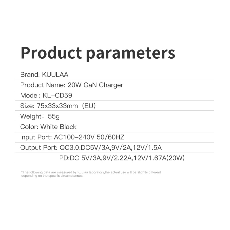 Mô tả Cốc sạc nhanh 
KUULAA 20W QC PD 4.0 3.0 USB type C thích hợp cho Iphone 15plus pro max Xiaomi Huawei - 6