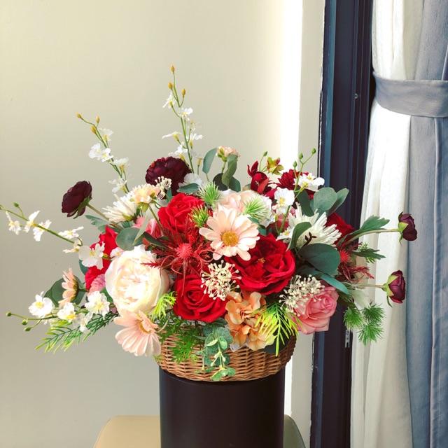 Lẵng hoa lụa, hoa giả trang trí HYN Florist | Shopee Việt Nam