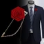 DELMER Phụ Kiện Thời Trang Nhiều Màu Hoa Hồng Ve Áo Pin Nam Phù Hợp Với Chú Chổi Boutonniere Phong Cách Lá Thổ Cẩm Chân