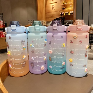 Bình Nước,Bình Đựng Nước Kute Có Vạch Báo Giờ Uống , Bình Đựng Nước thể thao, bình nước 2l