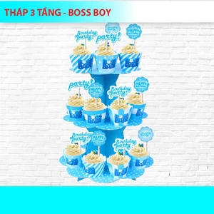 THÁP 3 TẦNG ĐỂ BÁNH CUPCAKE NHÓC TRÙM