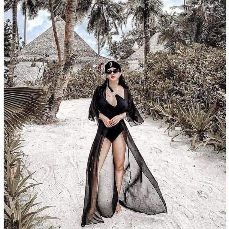Bikini Đồ Bơi Áo Choàng Đi Biển Đen Trắng – Thời Trang Biển