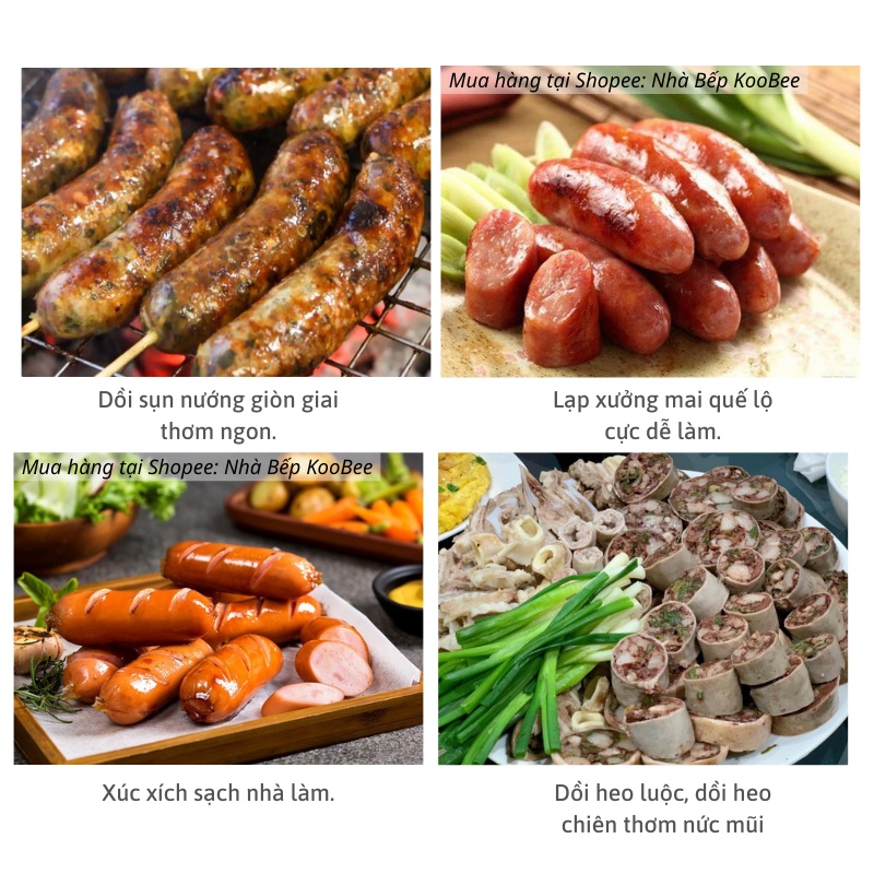 Dụng Cụ Nhồi Xúc Xích – Lạp Xưởng – Dồi Sụn KOOBEE | Thủ Công Bằng Tay | Nhựa PP An Toàn – Ống Nhồi Dày Dặn (NB49)