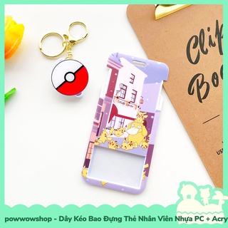 [Sẵn VN - Hỏa Tốc] Dây Kéo Bao Đựng Thẻ Nhân Viên Nhựa PC + Acrylic Mẫu Nhân Vật Anime Manga Game Pocket Monsters