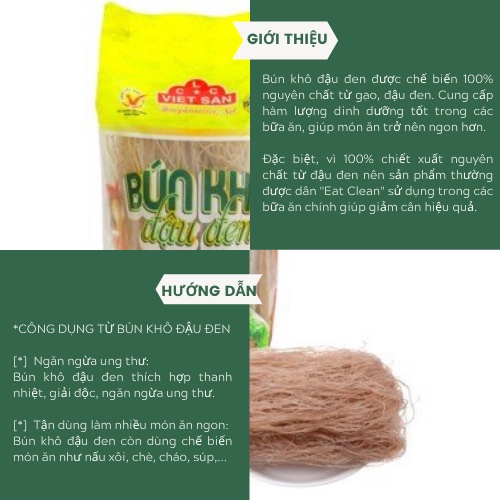 Bún Đậu Đen Việt San 300g - Sợi Dai Bùi Thanh Nhiệt, Hỗ Trợ Giảm Cân Eat Clean