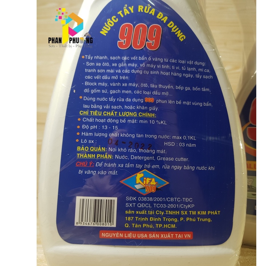 [HOẢ TỐC] TẨY RỬA ĐA DỤNG 909 chai lớn 850ml