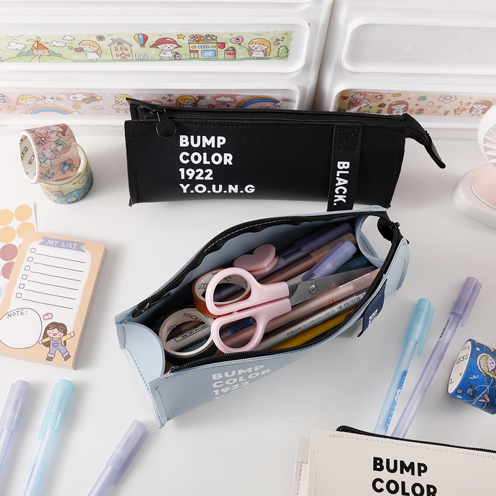 (Thaosi8420) Hộp đựng bút, túi đựng bút Bump Color 1922 Young tag màu KT 19*6.5*7