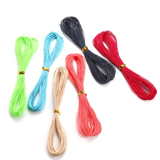 St.kunkka 10M 1mm Bông sáp nhiều màu Sợi dây bện Dây đeo tay Làm đồ trang sức