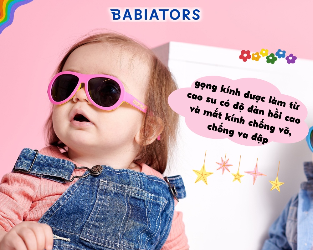 Mô tả Kính chống tia cực tím phi công hai màu Babiators - Pink Lemonade, cho bé 3-5 tuổi - 3