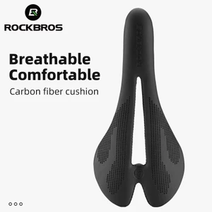 ROCKBROS Xe Đạp Sợi Carbon Yên Xe Siêu Nhẹ Thoáng Khí Hấp Thụ Sốc Khí Nén Yên Ghế Mtb Siêu Nhẹ Đệm
