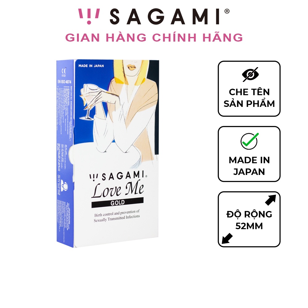Ảnh Bao cao su Sagami Love Me Gold kiểu truyền thống hộp 10 chiếc 1
