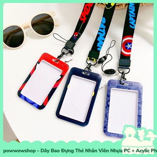 Dây Móc Bao Đựng Thẻ Nhân Viên Nhựa PC + Acrylic Phong Cách Siêu Anh Hùng Superheroes MarvDC