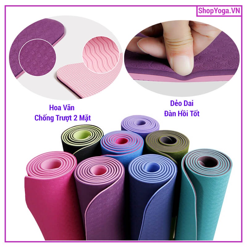 [XẢ HÀNG]Thảm Yoga, Thảm Gym tập thể dục tại nhà chống trơn trượt cao cấp TPE