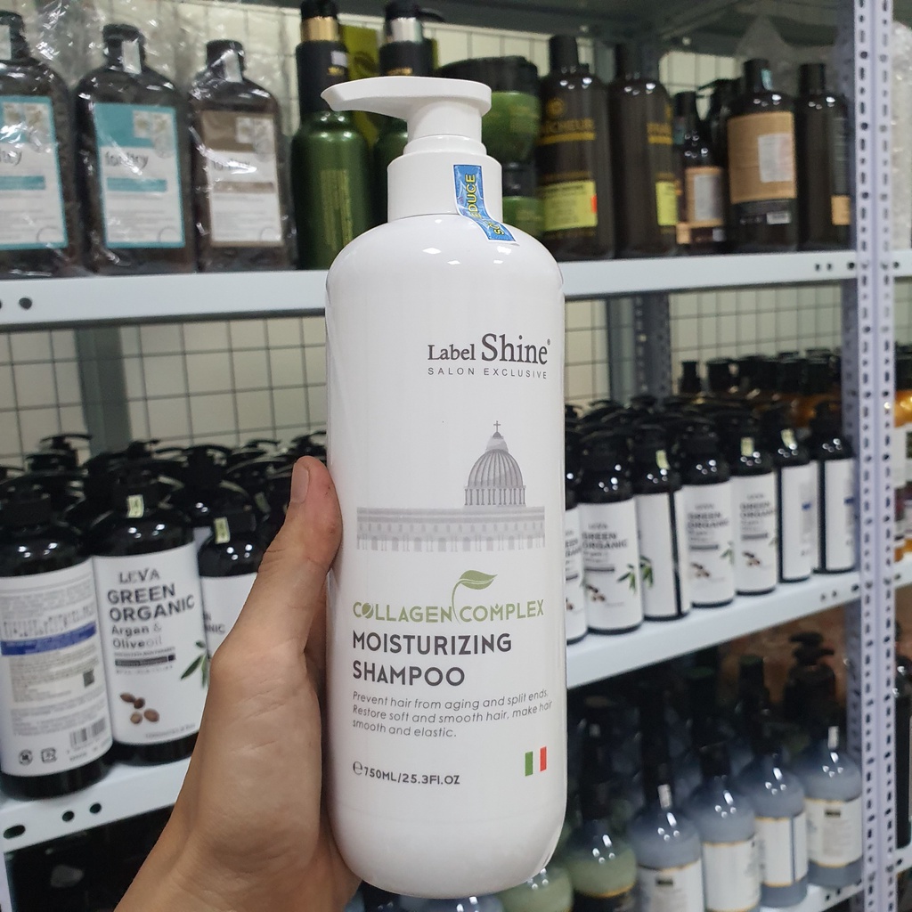 Cặp Dầu Gội Xả LABEL SHINE 750ml | Hỗ Trợ Giảm Dầu Bết, Làm Phồng Chân Tóc, Dưỡng Tóc Mềm Mượt.