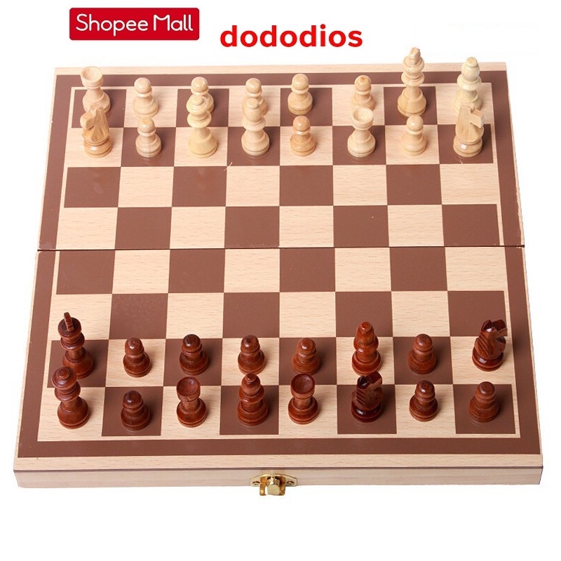 DODODIOS Bàn cờ vua bằng gỗ sang trọng gọn nhẹ 29x28cm - Đồ chơi thông minh cho bé