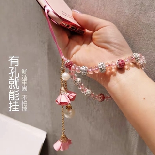 Nhật Bản Phong Cách Hàn Quốc Dây Điện Thoại Di Động Kim Cương Giả Nguyên Chất Handmade Pha Lê Mặt Dây Chuyền Điện Thoại Di Động Mặt Dây Chuyền Cổ Tay Ngắn Samsung oppo vivo Vỏ Điện Thoại Di Động Mặt Dây Chuyền Đa Năng Chống Mất Sling Dây Đeo Điện Thoại Di