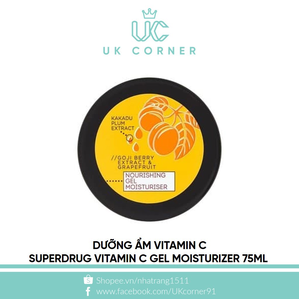 [Bill UK] Dưỡng ẩm Vitamin C Superdrug Vitamin C gel moisturizer 75ml