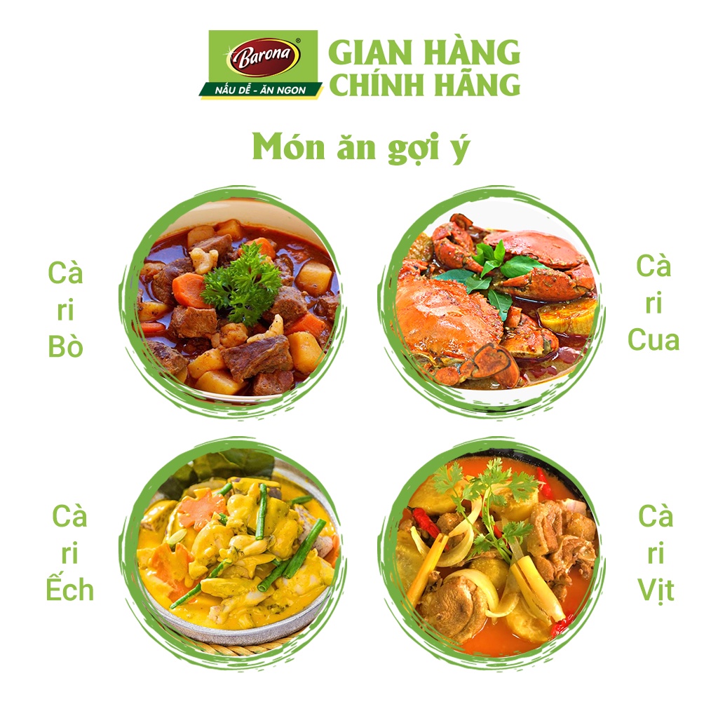Ảnh Gia Vị Cà Ri Barona 80g ướp ngon chuẩn vị không cần nêm nếm 3