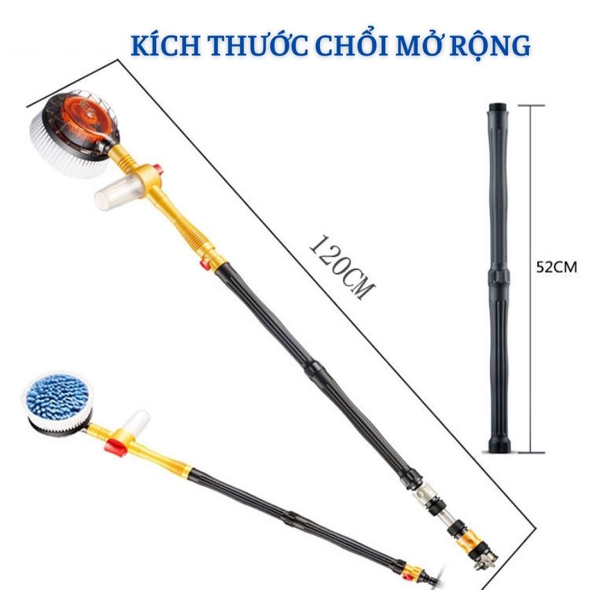 Chổi Rửa Xe Thuỷ Lực Xoay 360 Độ - Tiện Lợi Sử Dụng Tiết Kiệm Công Sức Mỗi Khi Lau Rửa