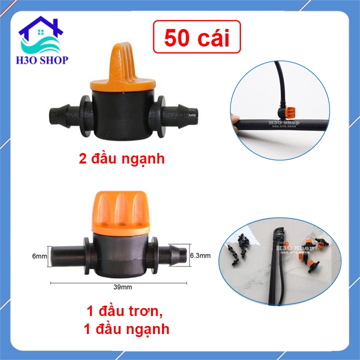 50 cái - Van khởi thủy, van khóa ống 6mm (van sino chỉnh áp béc tưới)