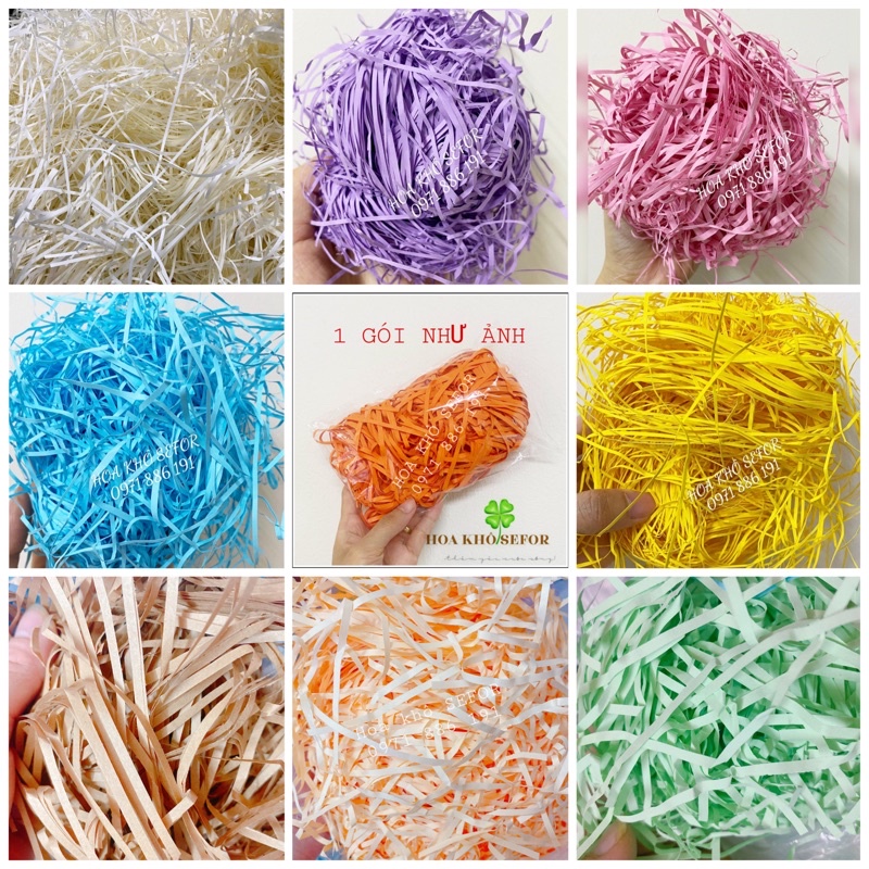Giấy rơm, giấy vụn lót hộp quà, lẵng hoa quả, làm quà tặng | Shopee ...