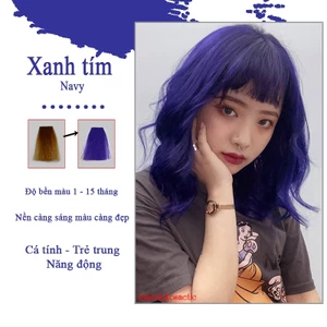 Thuốc nhuộm tóc màu XANH TÍM THAN 100ml lên chuẩn tone