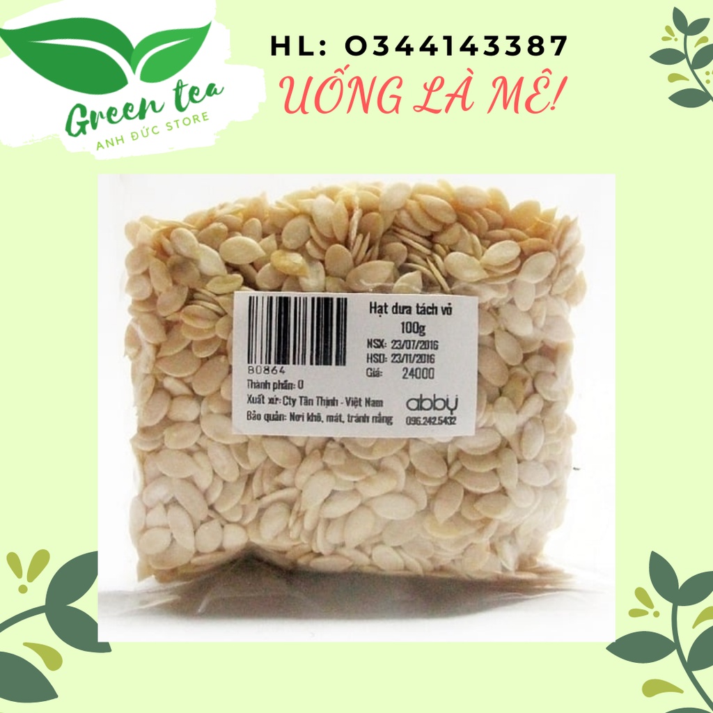 FREESHIP/Hạt dưa tách vỏ 100g
