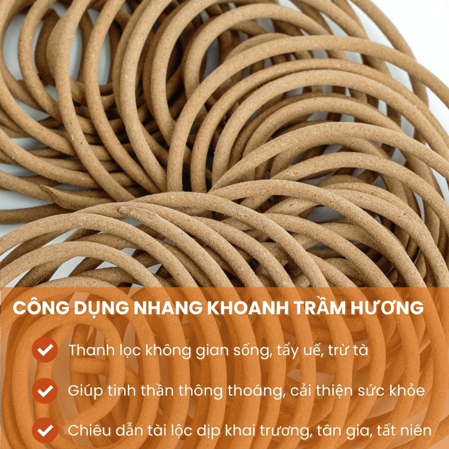 Mô tả Nhang khoanh trầm hương sạch xông nhà, hương vòng thơm dịu nhẹ THIÊN MỘC HƯƠNG hộp 40 khoanh - 3