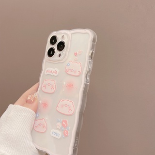 Ốp Điện Thoại Mềm Trong Suốt In Hình Chú Heo Hồng Cho IPhone 13 13pro 13mini 12 11 Pro Max IX XR SE2 IPhone7 I8 Plus
