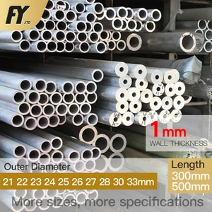 Ống nhôm FUYI tường 1mm dài 300/500mm thẳng, đường kính ngoài 21-60mm, chất lượng cao