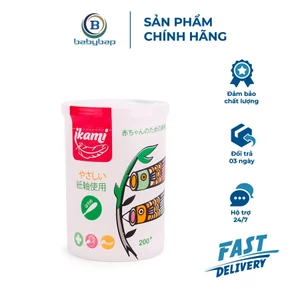 Bông Tăm Ikami GL05 Hộp 200c Nhật Bản Đầu Bông Kháng Khuẩn An Toàn