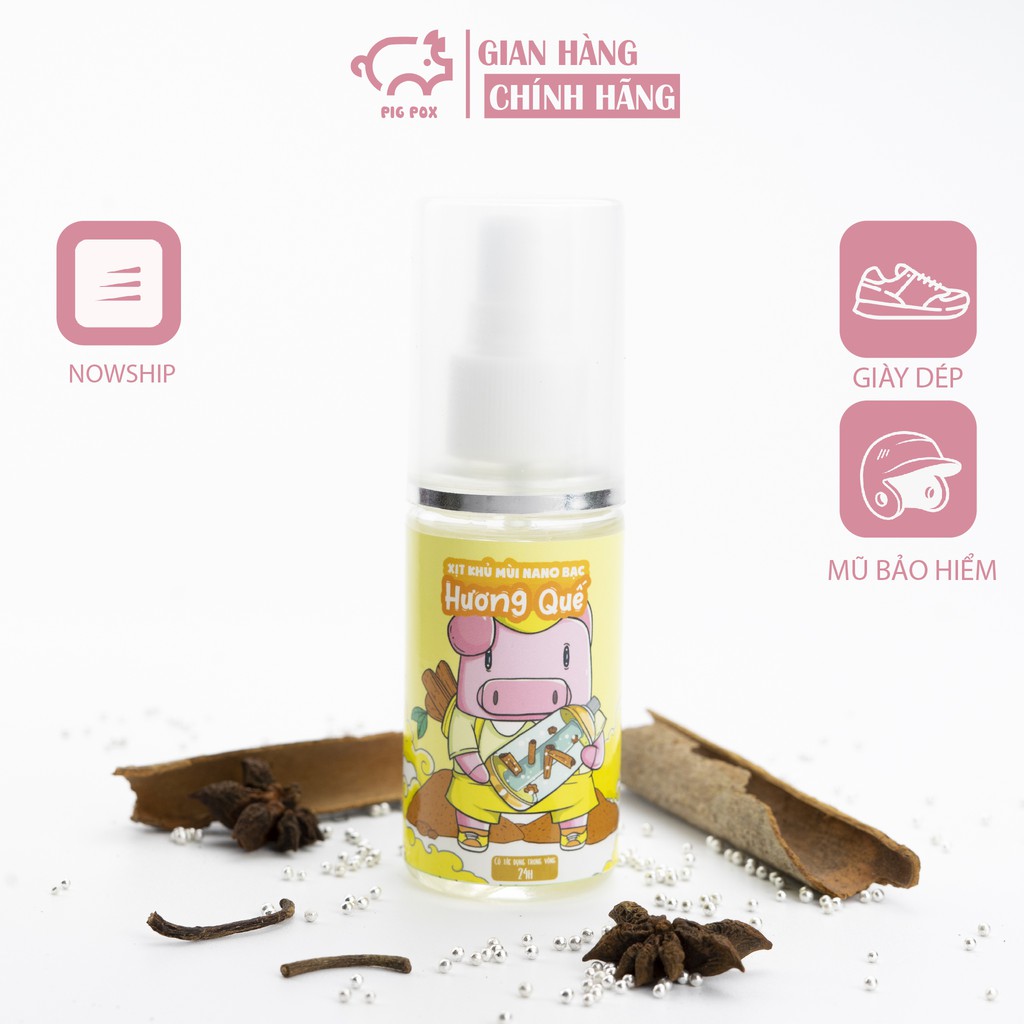 Ảnh Xịt khử mùi giày PIGPOX chống hôi chân hương trầm công thức nano bạc 50ml 1