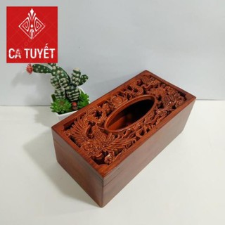 Hộp đựng giấy ăn  GỖ CAO CẤP VẦY SIZE 22CM
