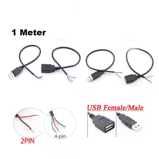 1m Dây Nối Dài 2Pin 4Pin USB 2.0 Nữ Jack Cắm Điện Sạc Cáp Dữ Liệu Kết Nối DIY 5V Adapter F @ V2N