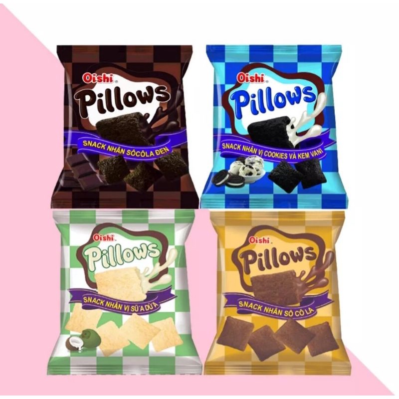 Bánh Pillows Oishi Snack nhân socola/ sữa dừa/ cookies vani/ socola đen
