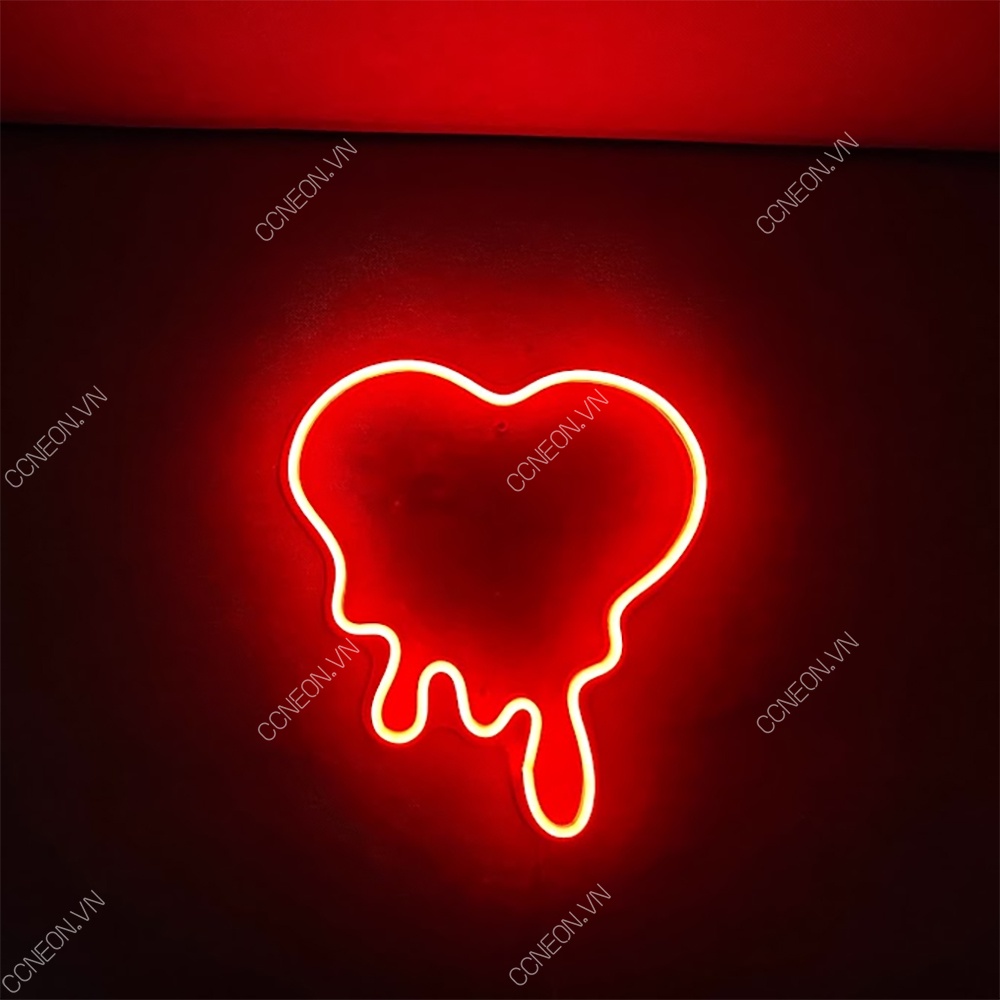 [kèm quà tặng] Đèn Trang Trí Led Neon Sign Trái Tim Tan Chảy [27x25 cm] | Quà tặng cực chất| Đèn trang trí phòng ngủ