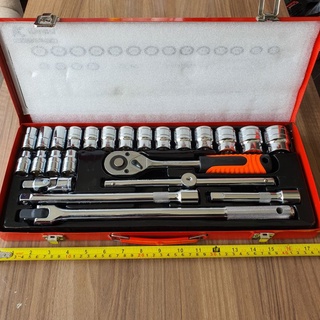 Bộ tuýp khẩu K-9770 hãng Kapusi 24 chi tiết hệ 1/2 inch chuyên để sửa xe máy, ô tô, máy móc, Bảo hành 12 tháng