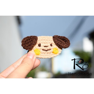 Dây cột tóc chú chó thông minh dễ thương cho nữ và bé gái 4cm |Đồ buộc tóc đáng yêu|Shop Rô Handmade