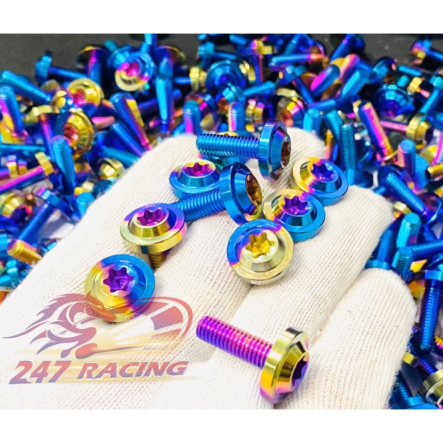 Ốc Titan GR5 6li20 Mẫu 7 màu gắn nhiều loại xe máy hàng đúng 100% Titan nguyên chất trang trí rất đẹp