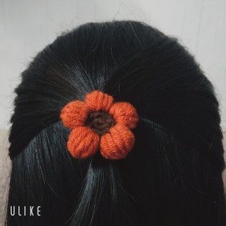 Cột tóc hoa len móc Handmade xinh xắn cho nữ và bé gái 4cm |Dây buộc tóc Hàn Quốc  |Shop Rô Handmade