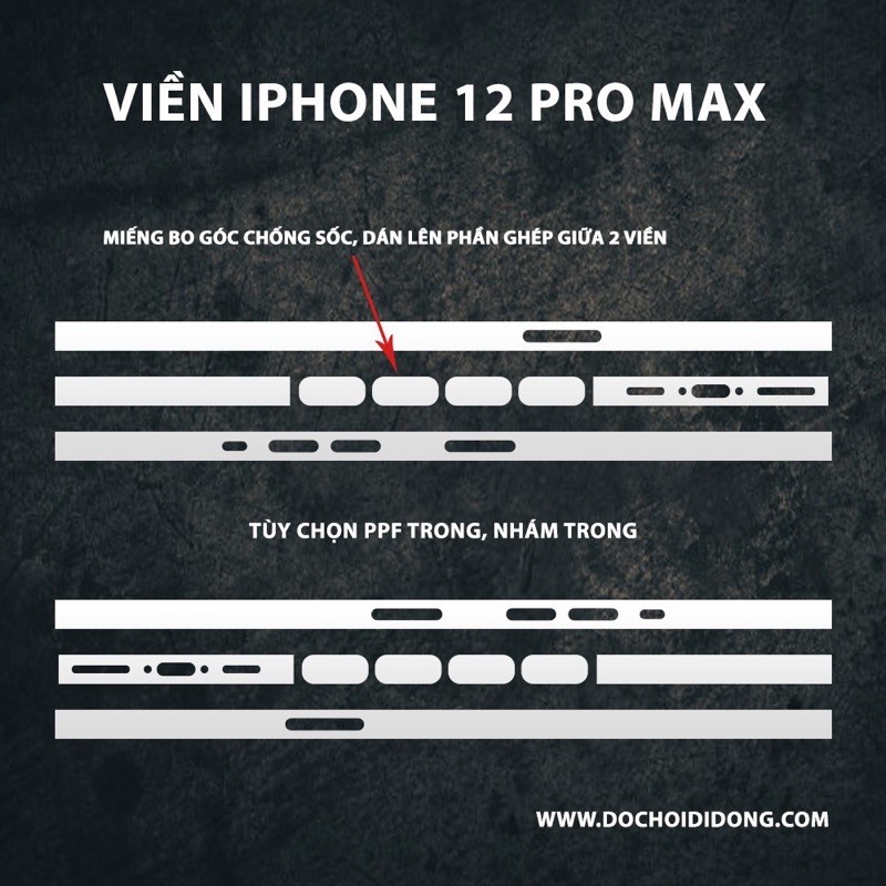 [ Đã có iP 15 ] Dán Viền PPF 4 lớp Chống Xước Viền Máy dành cho ip X đến 15 pro max