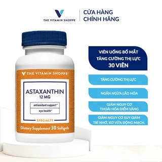 Viên uống bổ mắt tăng cường thị lực The Vitamin Shoppe Astaxanthin 12 MG 30 viên