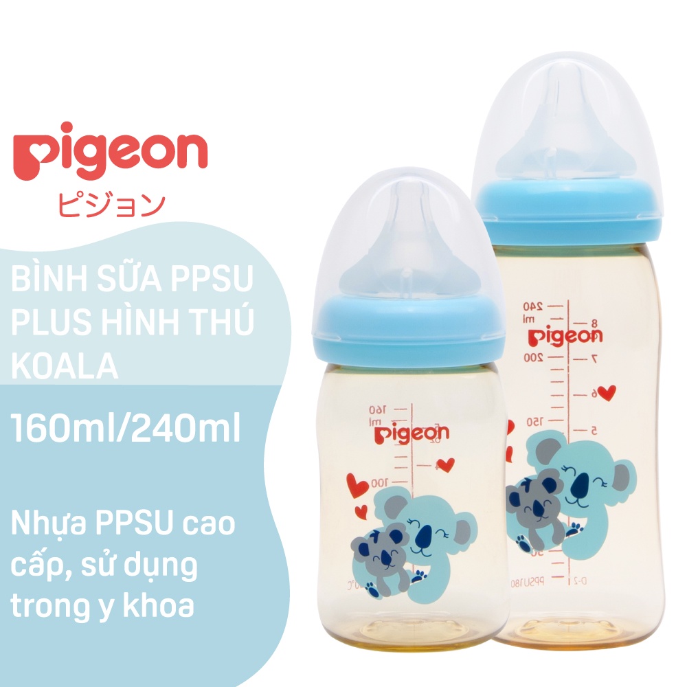 Bình Sữa PPSU Plus Pigeon Hình Thú Koala 160ml/240ml