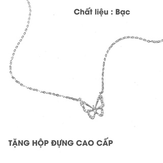 dây chuyền hồ điệp đính đá , dây liền mặt , hàng new , bạc 925 - jena sliver